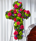 Tribute Rose Floral Cross